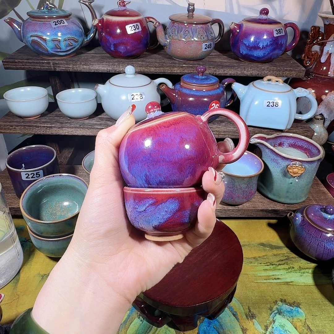 S***r钧瓷……窑变……壶……一壶杯，再送一只别得小口杯