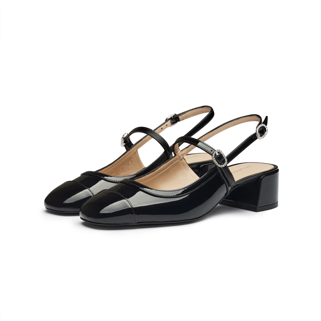 【哈尔滨SW】SW MAEVE CRYSTAL MARY JANE SLINGBACK漆皮高跟鞋
