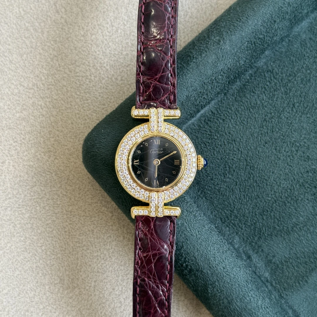 95新 Cartier/卡地亚 小旋风/石英女表/24mm/后镶钻/复古简约