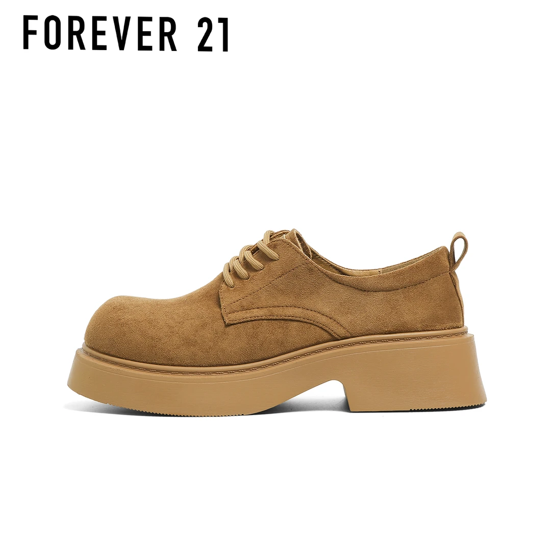 F21绒面棕色皮鞋男2025新款夏季厚底增高休闲百搭低帮大黄马丁靴