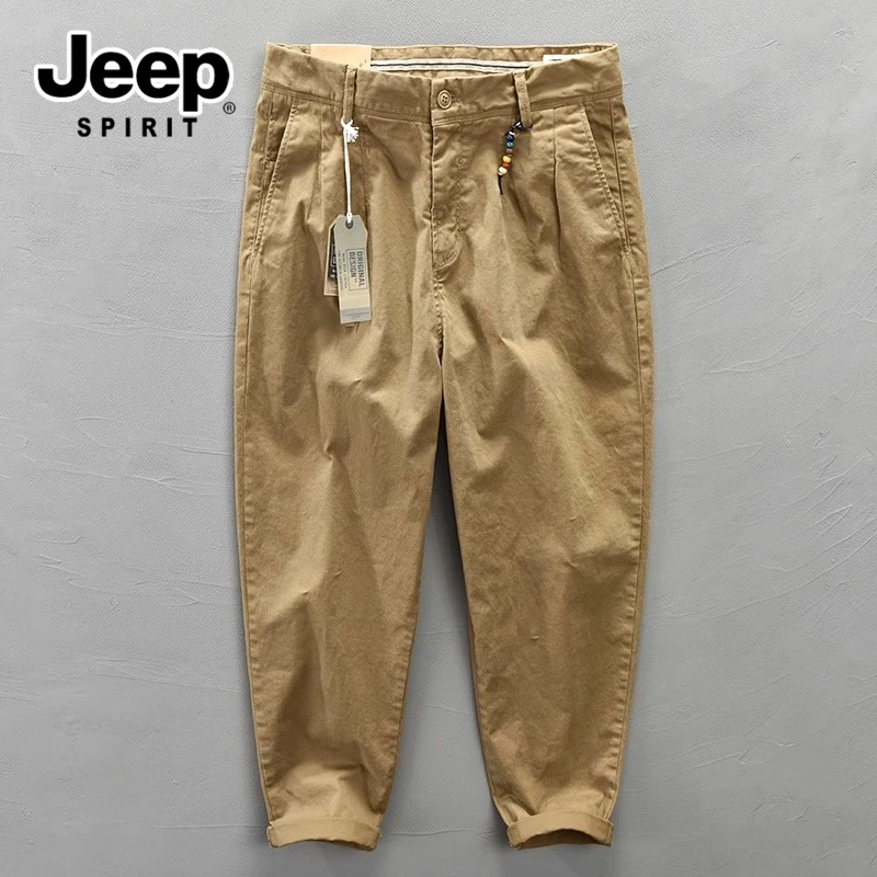 吉普美式复古工装裤男款宽松直筒高级感百搭休闲老钱风男装高级感