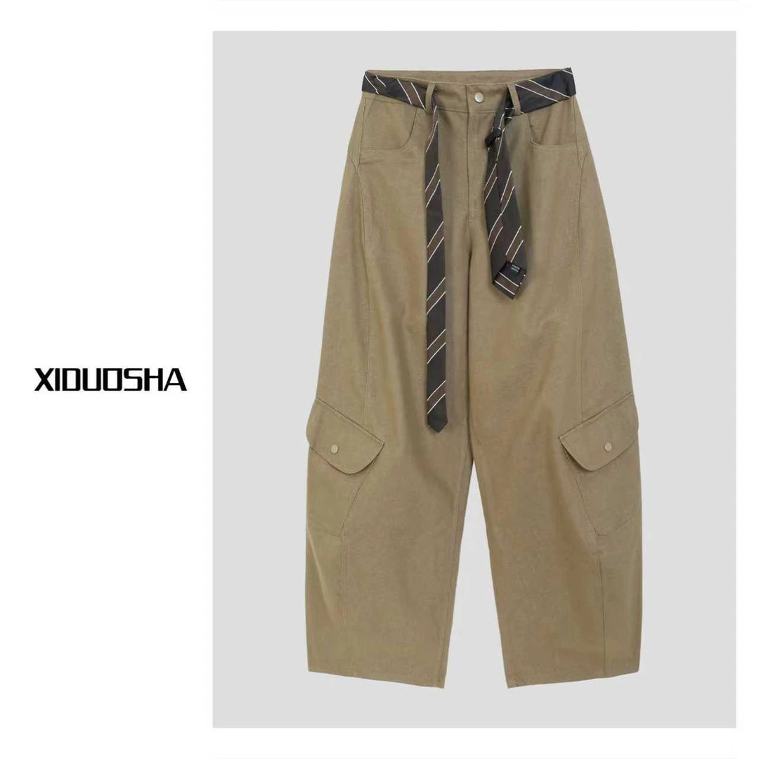 XIDUOSHA/喜朵莎设计款腰带显瘦工装裤 XDS1586