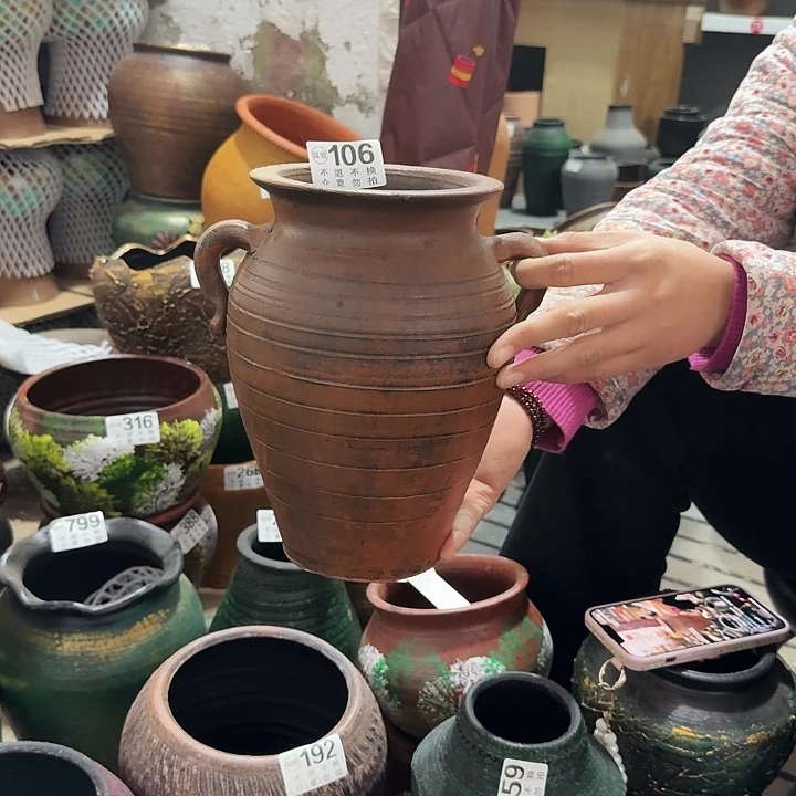 瑕疵红双耳106高度24口径14