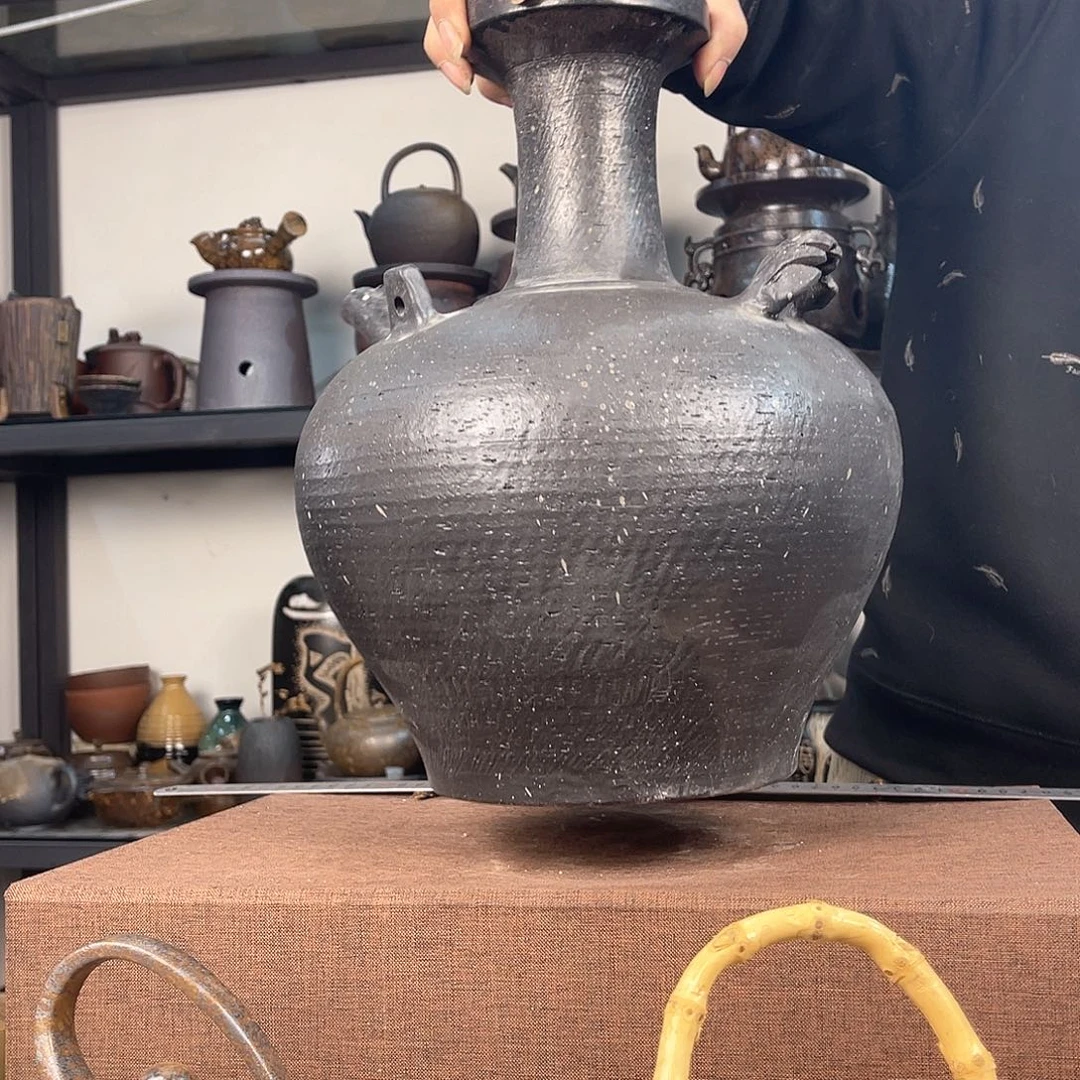 紫泥茶壶紫砂粗陶茶器