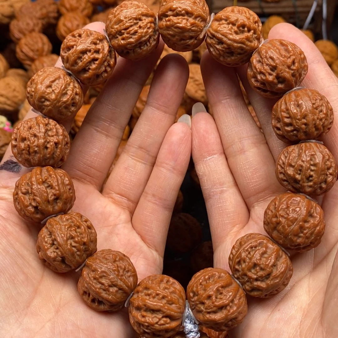 桃核手串小水龙纹八棱