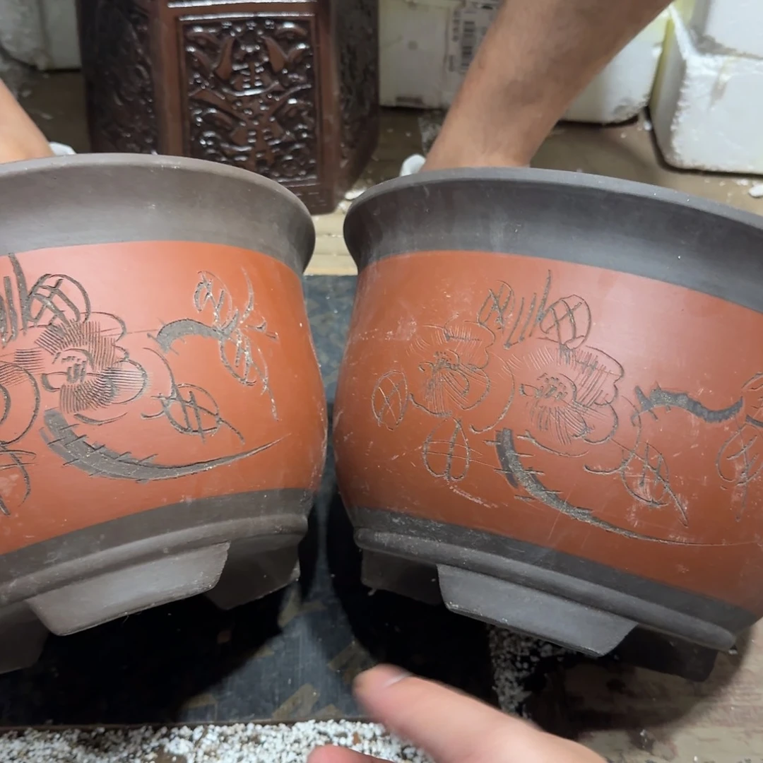 紫砂花盆口径23高度13