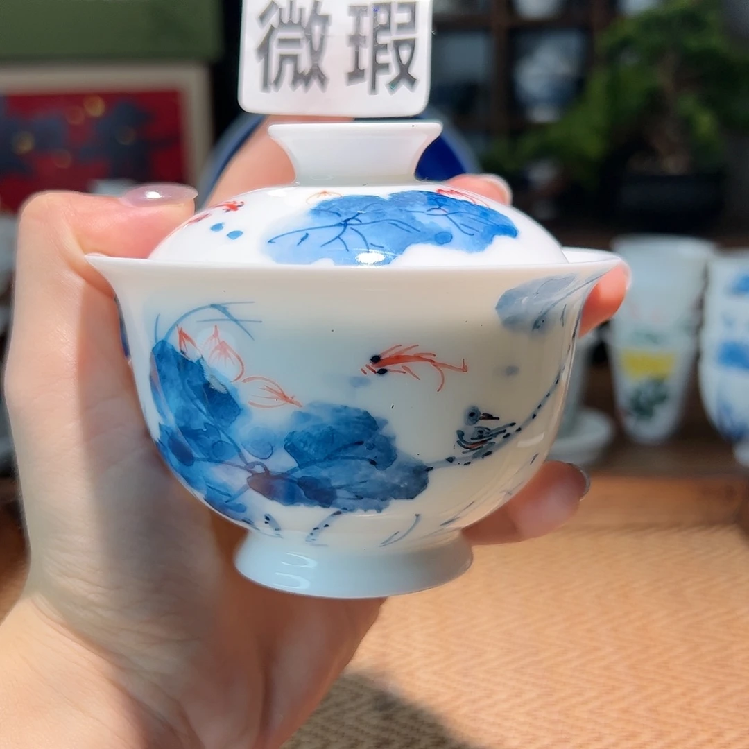 【闪购商品】微瑕 手绘 盖碗
