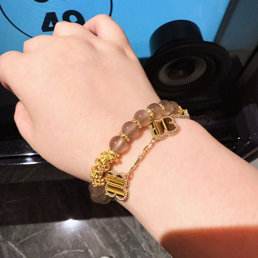 非金属仿水晶手链 新中式手工复古盘缠轻奢手串