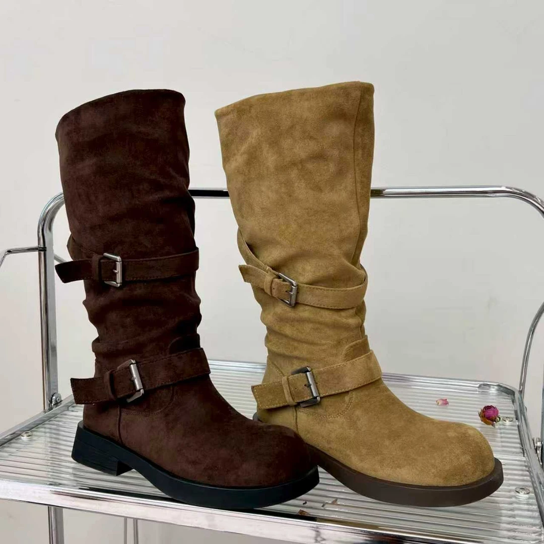 糖糖 | M家边扣 | 2025新款韩版厚底小个子增高长靴;EQX55846