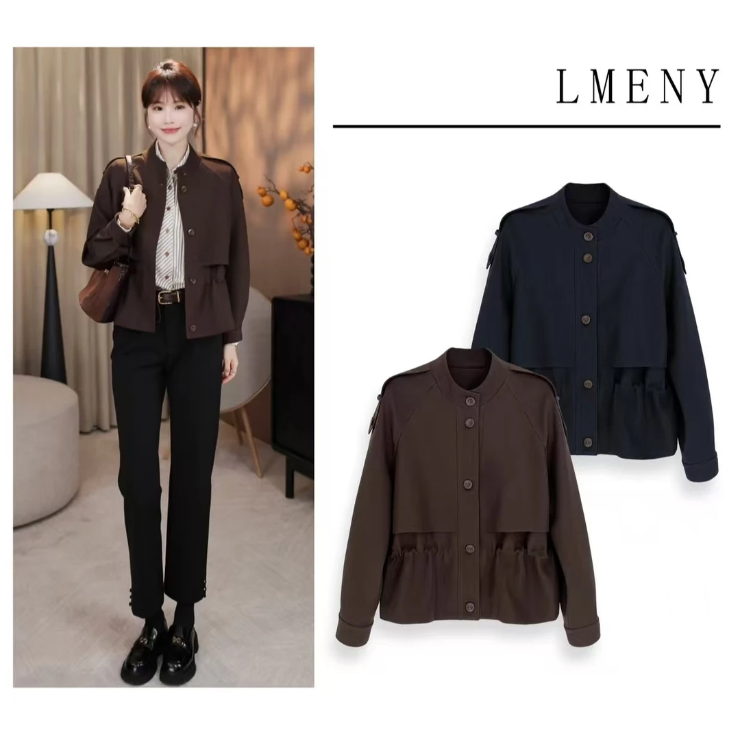 LMENY“继承者”挺括有型~插肩袖可调节设计感抽绳收腰风衣外套