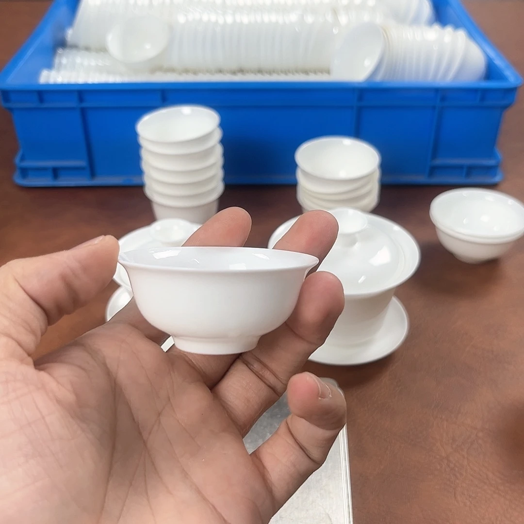 知***足10个30大宽口骨瓷杯子超薄胎