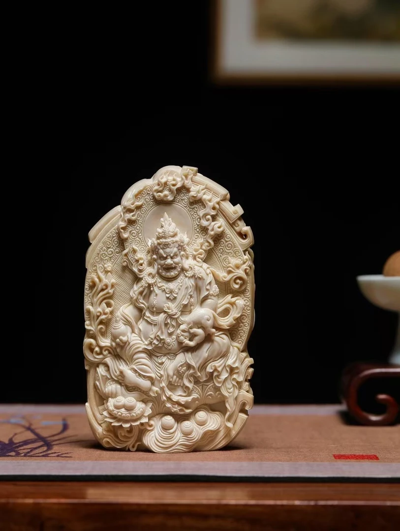 猛犸牙｜黄财神  精工手作，黄财神摆件