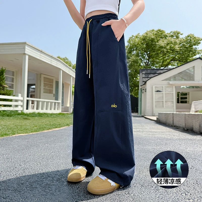 女童夏季长裤薄款宽松洋气2025新款中大童裤子夏装休闲裤时髦女孩