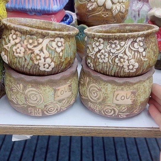 多肉绿植陶瓷花盆9.9包邮，有空