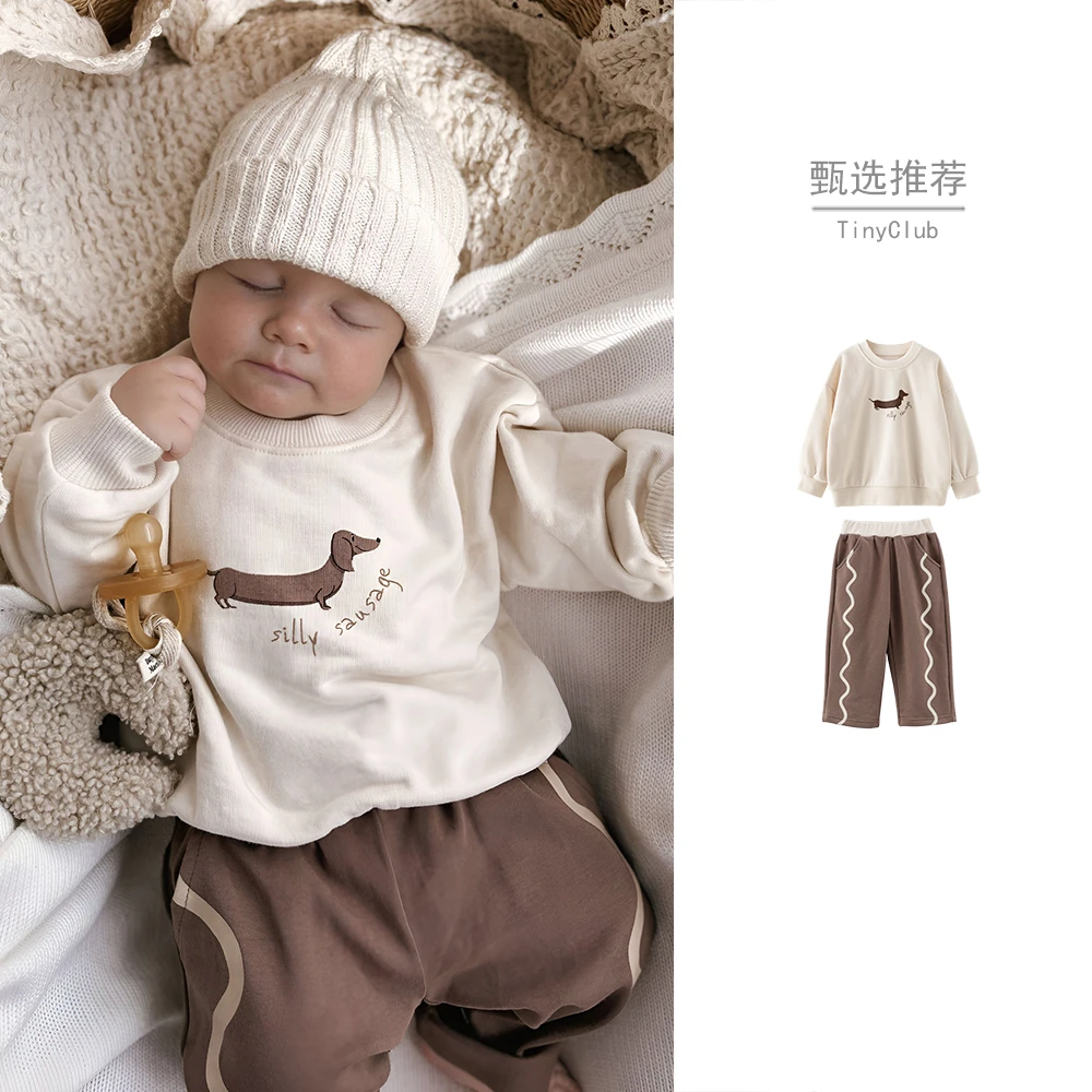 北欧ins风新款宝宝卫衣套装婴儿夏季衣服洋气衣服阔腿裤两件套