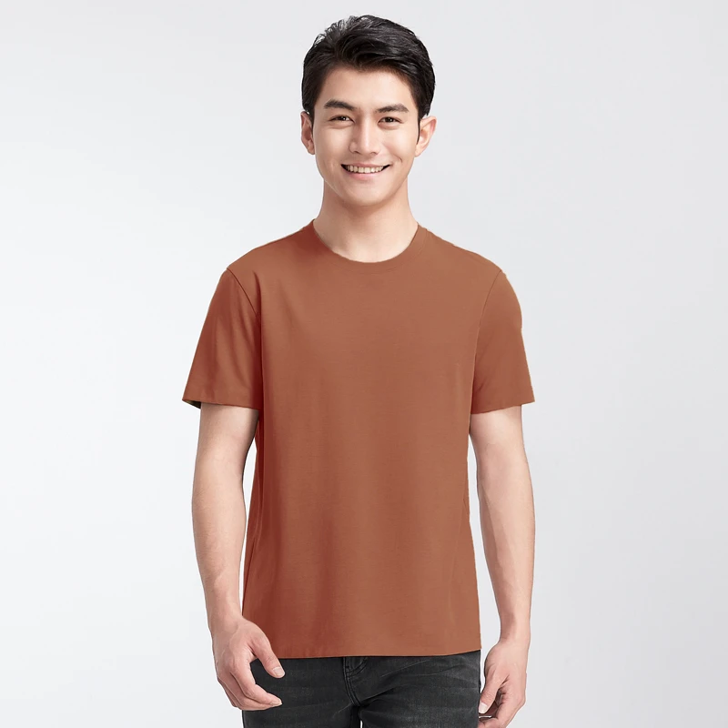 【高级感亚麻棉T】莱克斯顿夏季新款短袖T恤圆领纯色合体1020540086