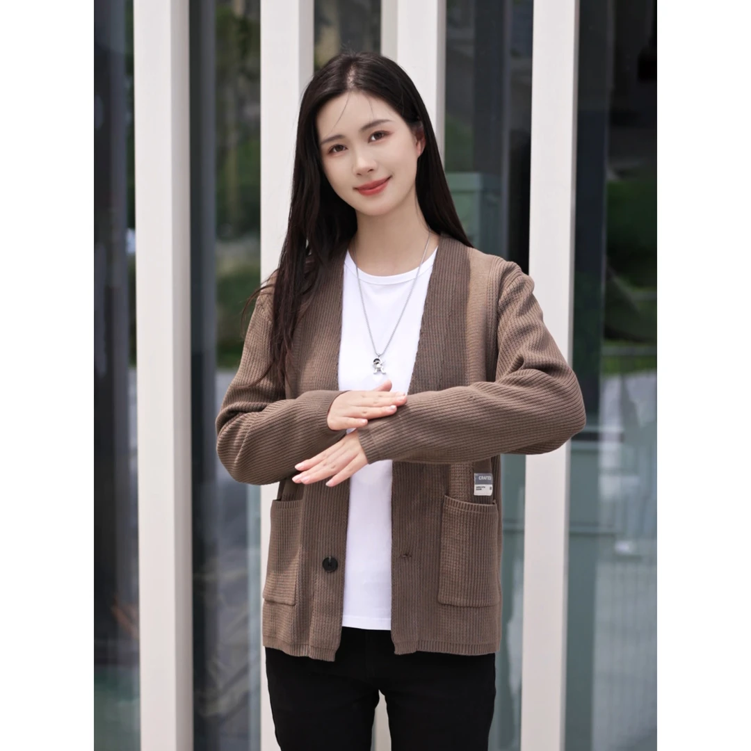 春秋季抗起球简约开衫时尚百搭外穿毛衣男士休闲针织衫外套32506