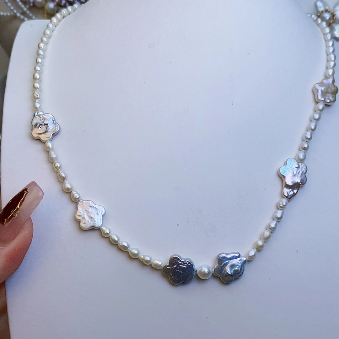 淡水珍珠颈饰银S925镶嵌