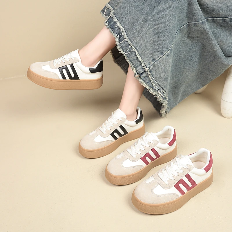 厚底德训鞋女鞋子2025年新百搭时尚复古休闲板鞋912-7