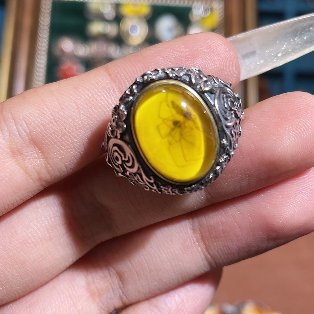 *****琥珀银S925镶嵌戒指