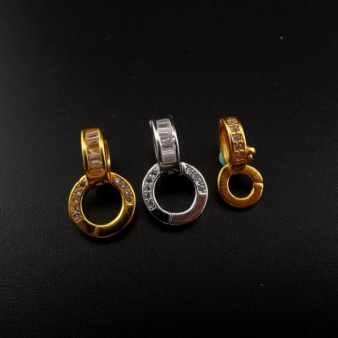 【洛一银饰】【S925】万能扣古法实心银高保色结实百搭扣吊坠万能扣