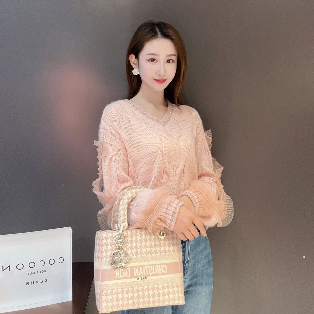 COCOON圆领通勤甜美毛针织衫时尚薄款秋季显瘦101319