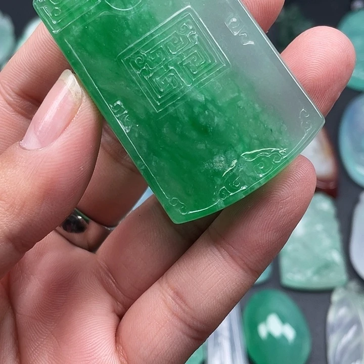 0****子仿古无事牌，飘绿，微绵，缅优