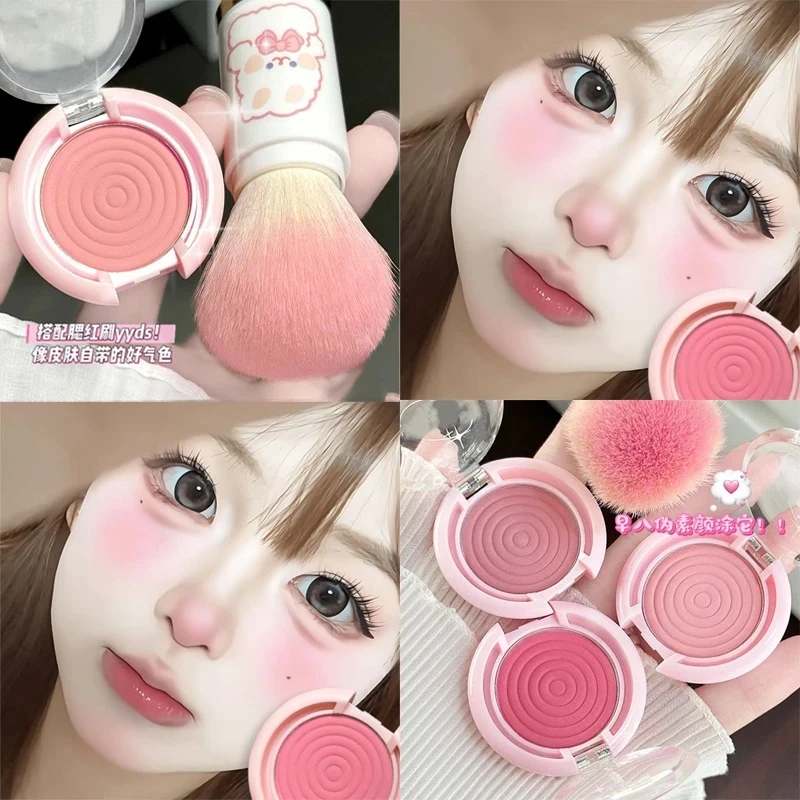 粉嫩低饱和纯欲氛围感单色腮红自然细腻显色很显白适合平价学生党