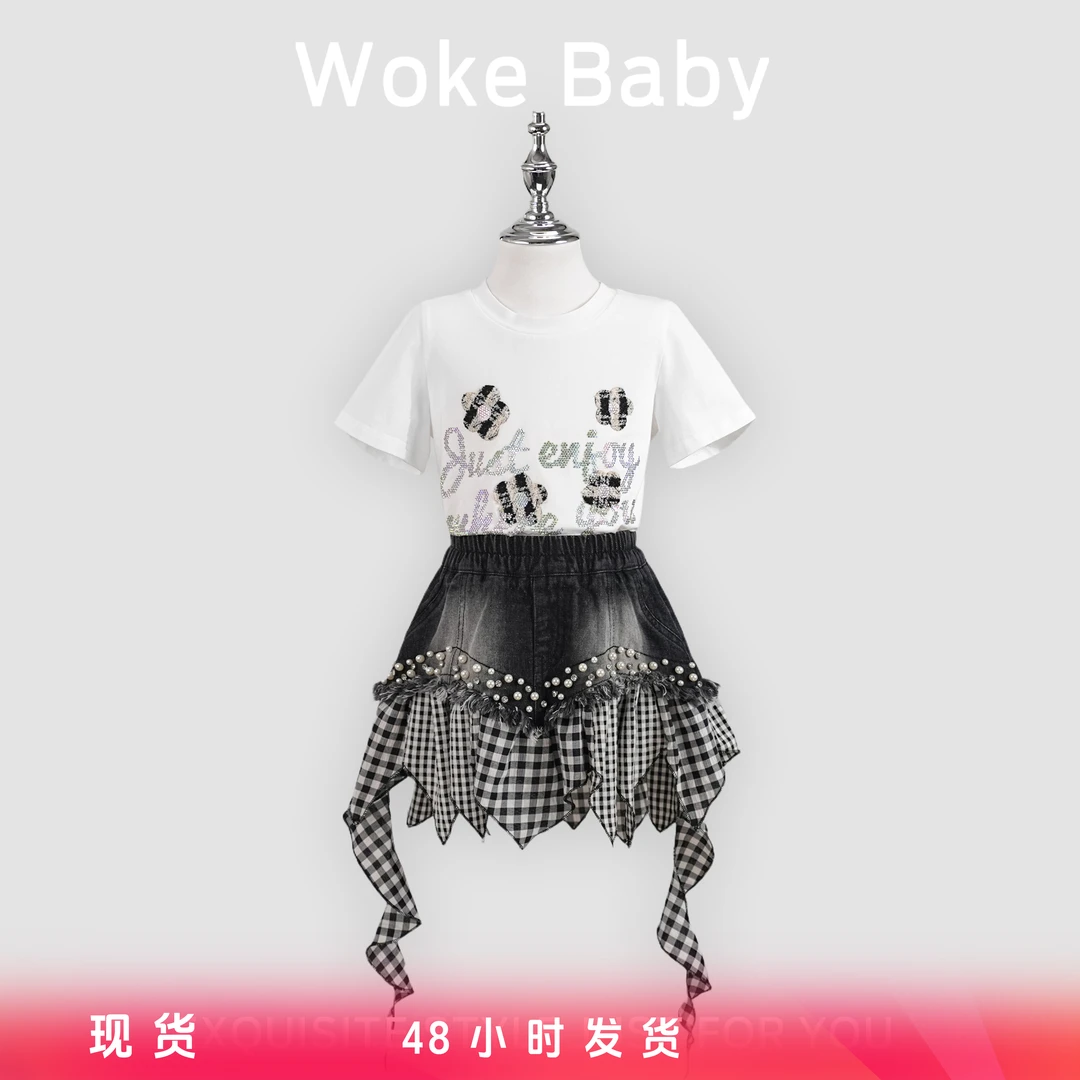 【全新微瑕】【现货】女童夏季汉服2025新款上衣中国风古风短裙F536