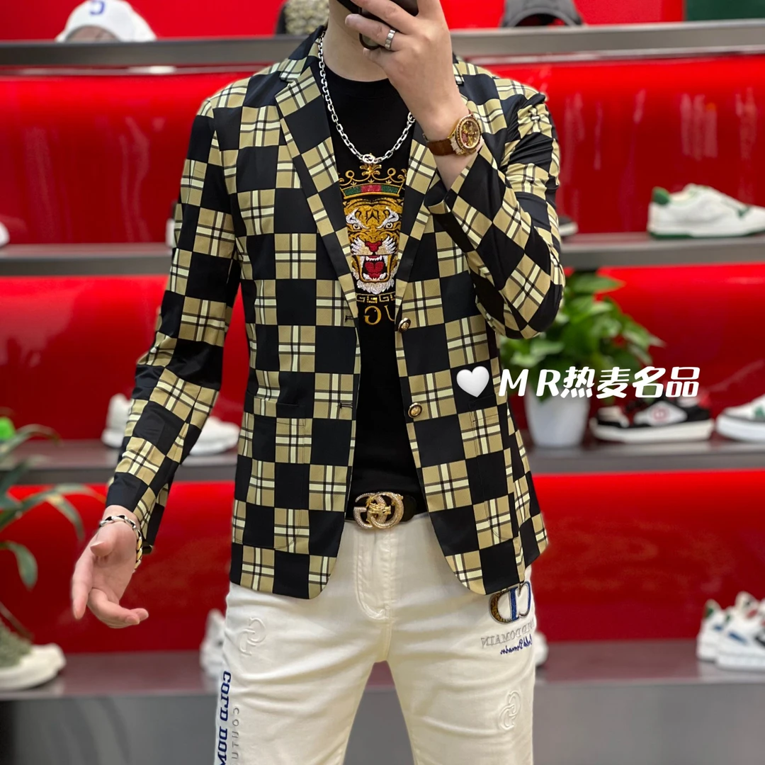 【熠星甄选】春夏西装弹力时尚格纹25款男士修身高端免熨烫休闲外套