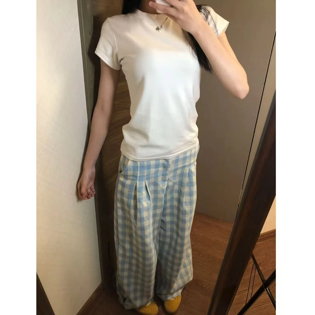 徐秋阳 海盐慕斯 百搭时尚休闲设计感显瘦显白休闲裤12210