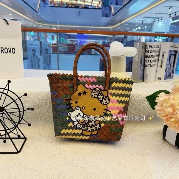 现货＊迷彩斑纹kt猫编织风格