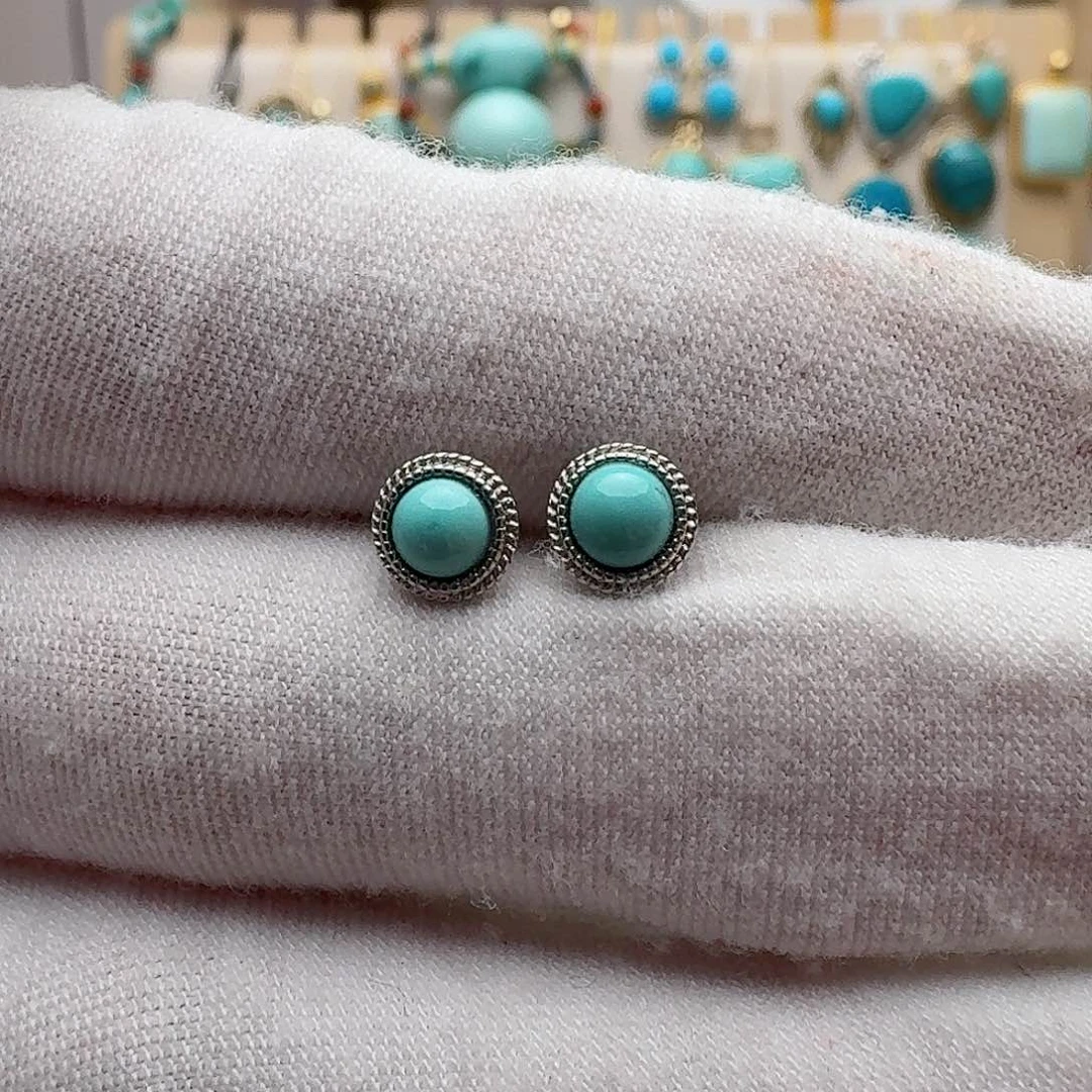 绿松石珠宝奇石银S925镶嵌