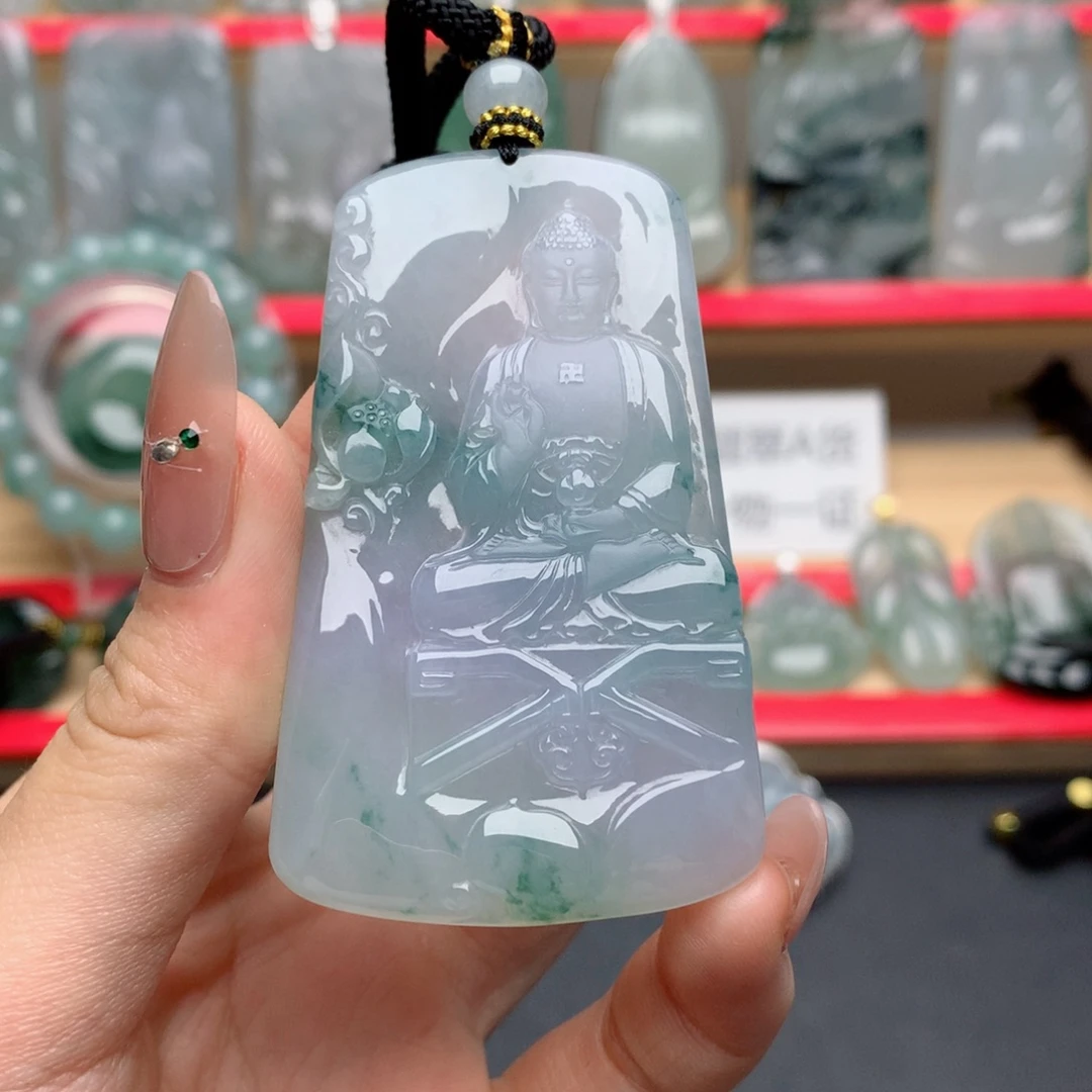 翡翠未镶嵌颈饰阿弥陀佛