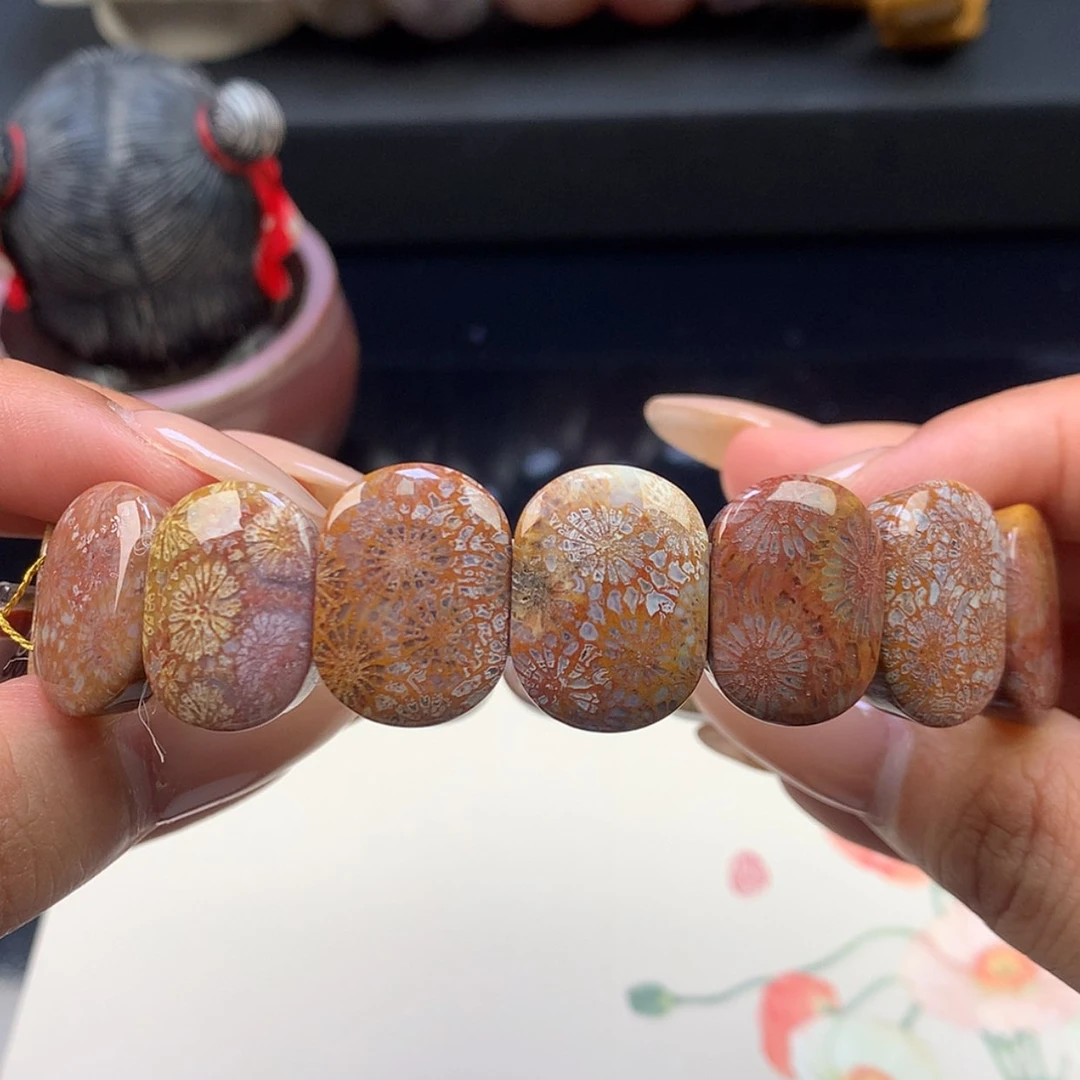 【闪购商品】颈饰未镶嵌硅化珊瑚（珊瑚玉）8号 非常红彩带紫