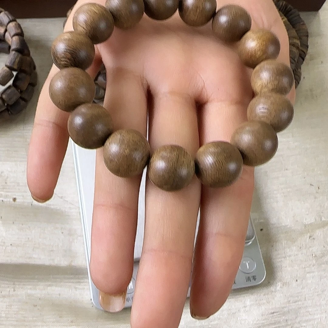 沉香木手串奇楠沉香野料加里曼丹1.3圆珠23克多样性发一