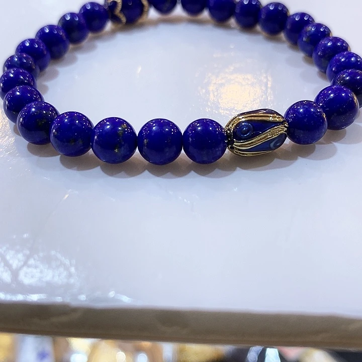 银S925镶嵌青金石手链手串