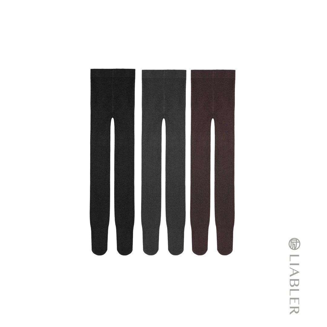 LIABLER 2025秋冬三色竖纹保暖显瘦打底连裤袜 LAW25622T