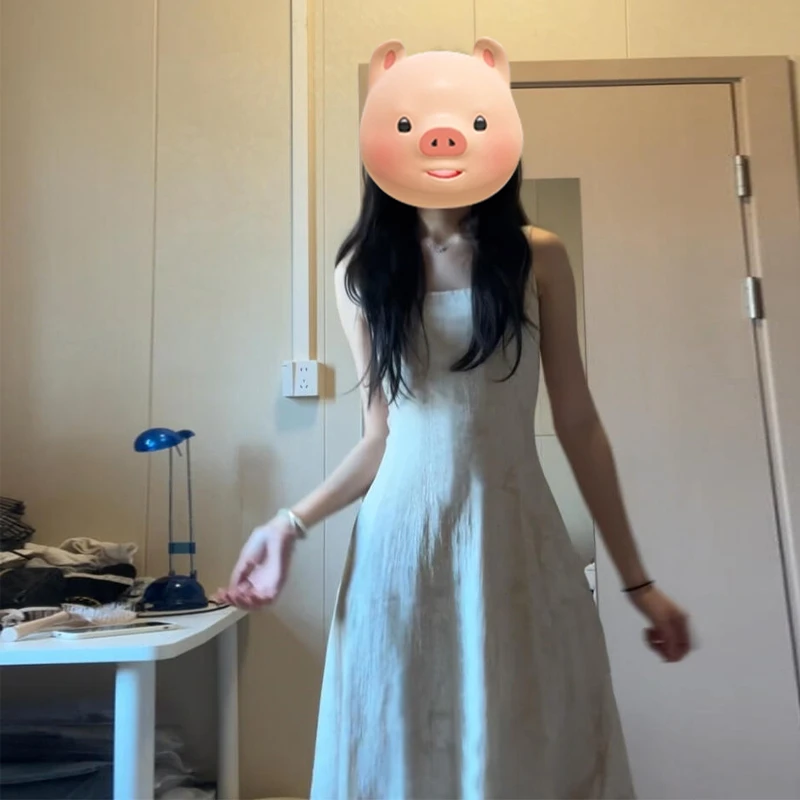 新款法式复古高级感茶歇连衣裙子女装夏季气质温柔风吊带长裙1089