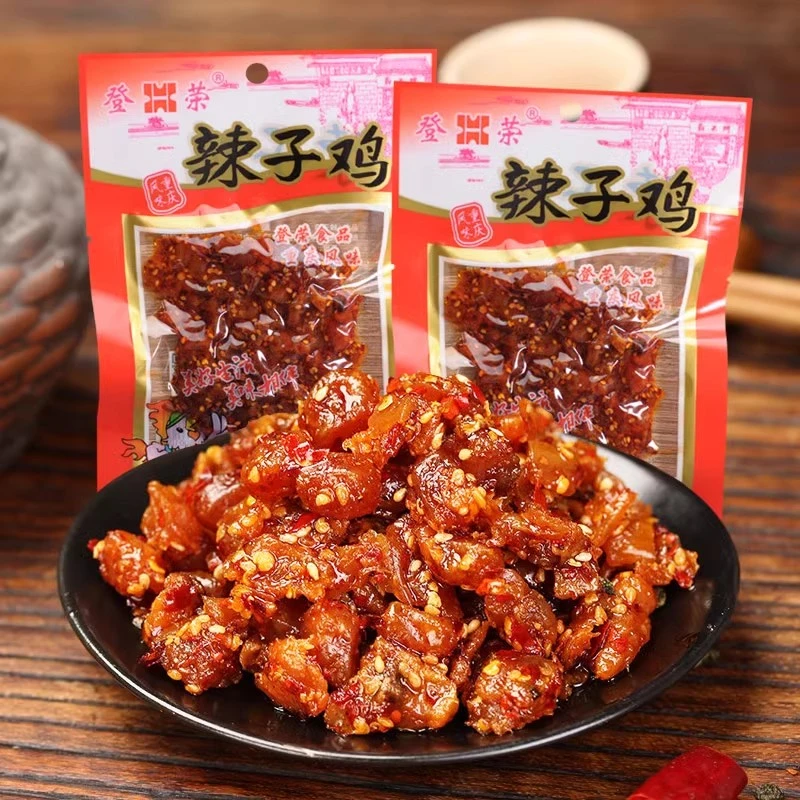登荣辣子鸡60g*6袋网红爽口鸡麻辣鲜香口水鸡解馋追剧零食小吃