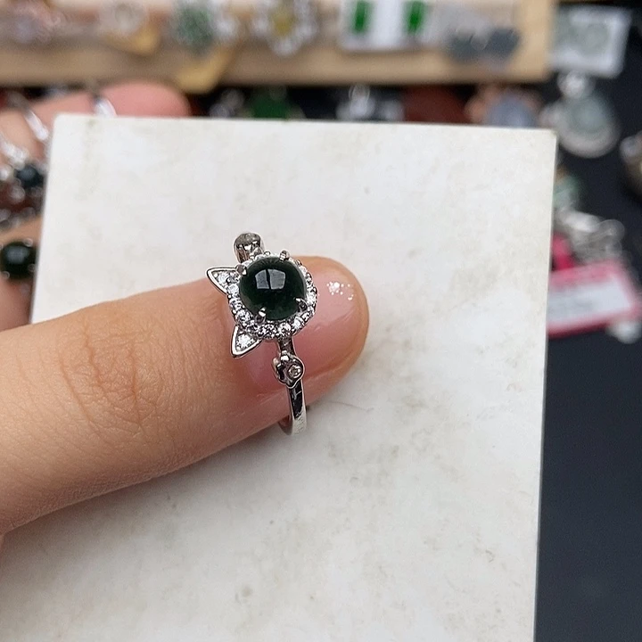 翡翠银S925镶嵌戒指