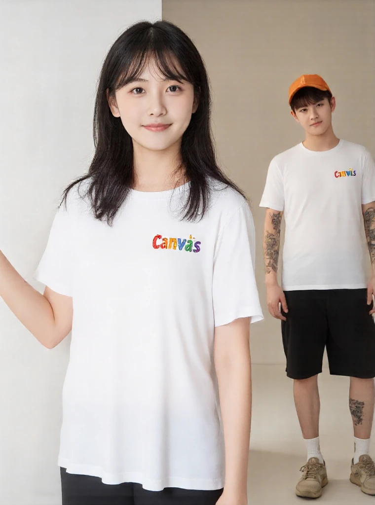 夏季短袖T恤修身情侣款韩版潮牌纯棉印花圆领百搭白色t恤休闲时尚