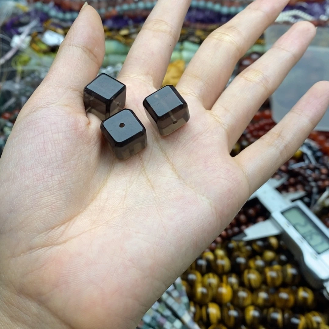 玛瑙/玉髓未镶嵌珠宝半成品一个装纯天然冰曜石方糖12mm