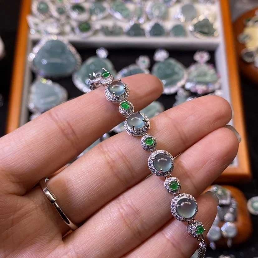 【闪购商品】翡翠颈饰银S925镶嵌天然