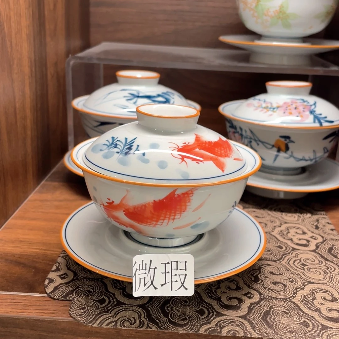 纯手绘釉下彩微瑕