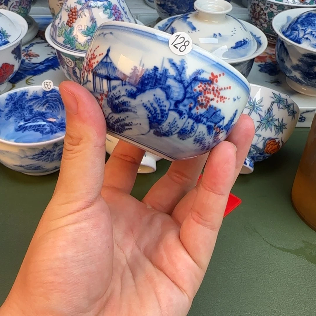 彦祖纯手工手绘茶具128开片