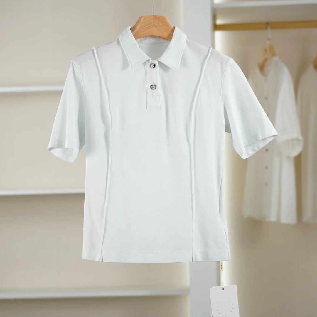 【麦笛•品牌新款】5082154 含棉纯色短袖T恤夏季女装品牌撤柜