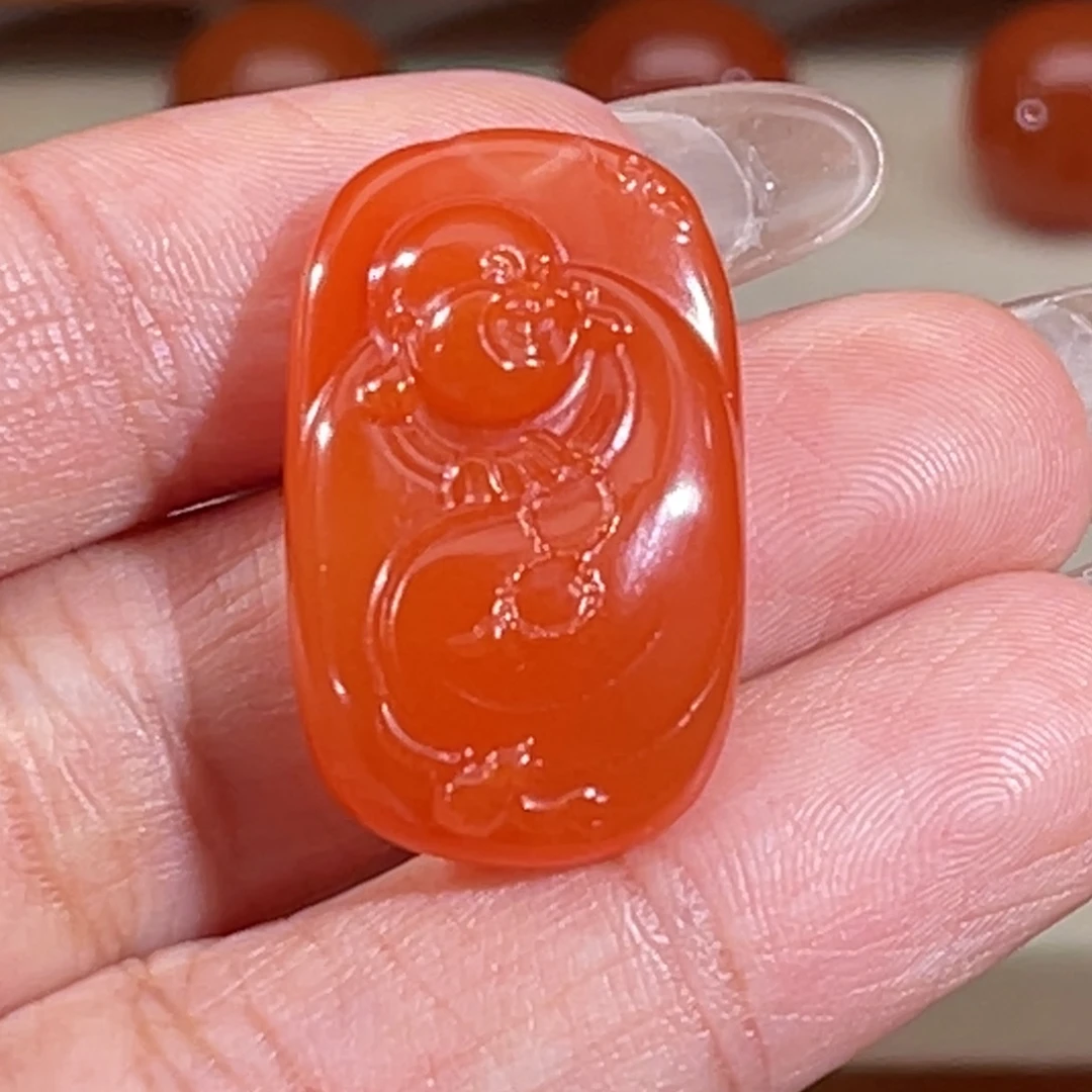 南红玛瑙未镶嵌大黑洞笑口常开26.7*16.6*7.6