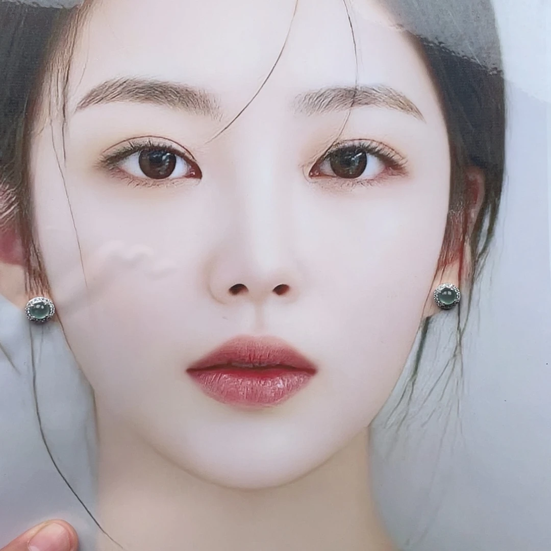 翡翠银S925镶嵌耳饰