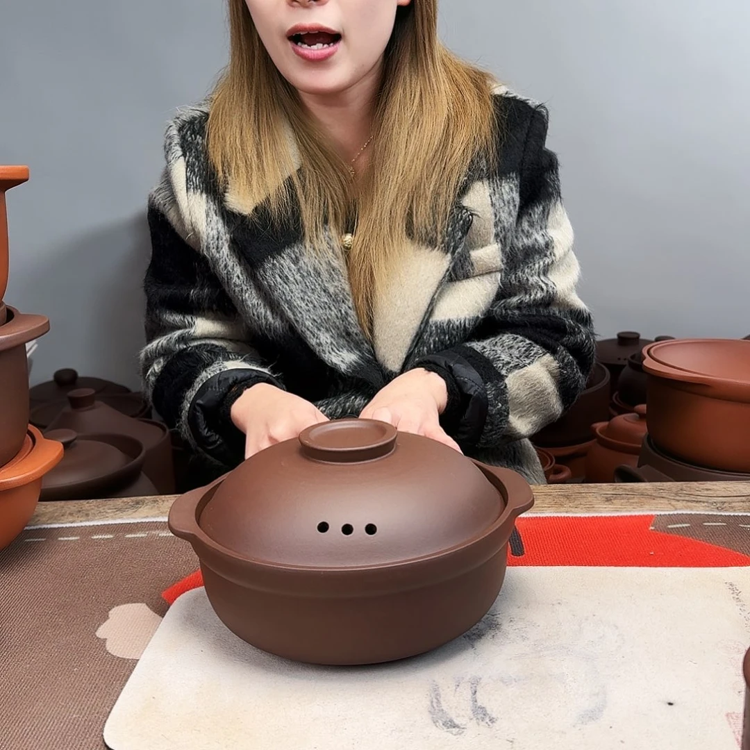 紫砂砂锅1.8升微微瑕